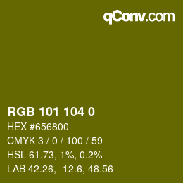 Color code: RGB 101 104 0 | qconv.com