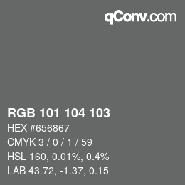 Color code: RGB 101 104 103 | qconv.com