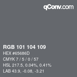Color code: RGB 101 104 109 | qconv.com