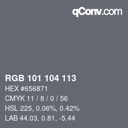 カラーコード: RGB 101 104 113 | qconv.com