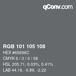 Color code: RGB 101 105 108 | qconv.com