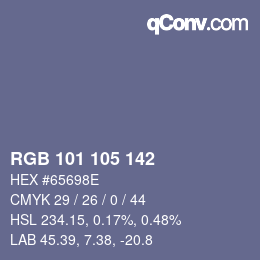 Color code: RGB 101 105 142 | qconv.com