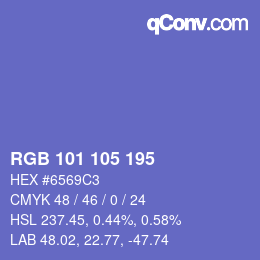 颜色代码: RGB 101 105 195 | qconv.com