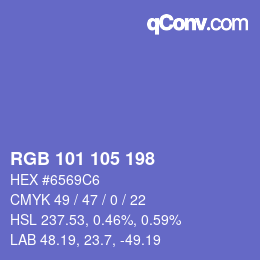 Color code: RGB 101 105 198 | qconv.com