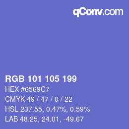 Color code: RGB 101 105 199 | qconv.com