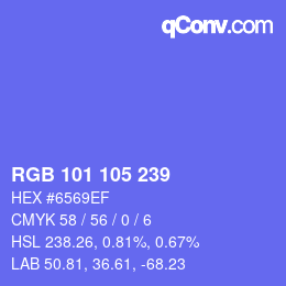 カラーコード: RGB 101 105 239 | qconv.com