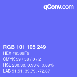 カラーコード: RGB 101 105 249 | qconv.com