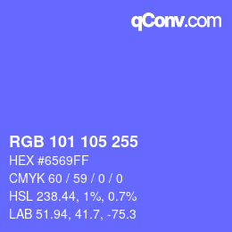 Color code: RGB 101 105 255 | qconv.com