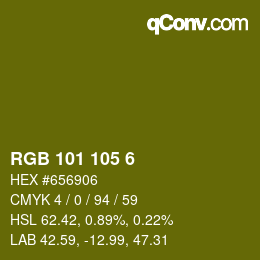 Color code: RGB 101 105 6 | qconv.com