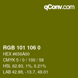 Color code: RGB 101 106 0 | qconv.com