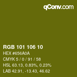 Color code: RGB 101 106 10 | qconv.com