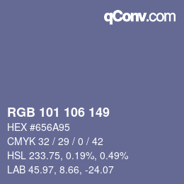 Color code: RGB 101 106 149 | qconv.com