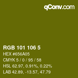 Color code: RGB 101 106 5 | qconv.com
