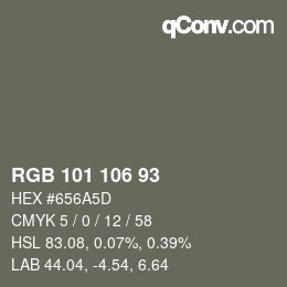 颜色代码: RGB 101 106 93 | qconv.com