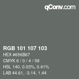 Color code: RGB 101 107 103 | qconv.com