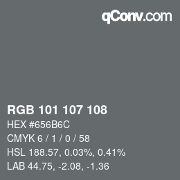 カラーコード: RGB 101 107 108 | qconv.com