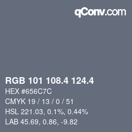 カラーコード: RGB 101 108.4 124.4 | qconv.com