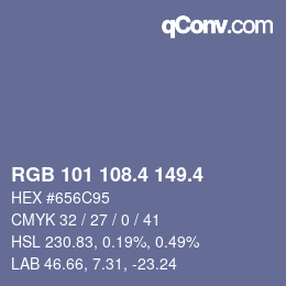カラーコード: RGB 101 108.4 149.4 | qconv.com