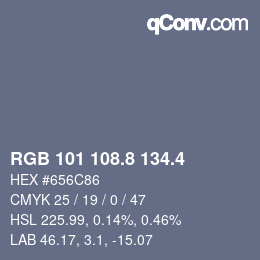 カラーコード: RGB 101 108.8 134.4 | qconv.com