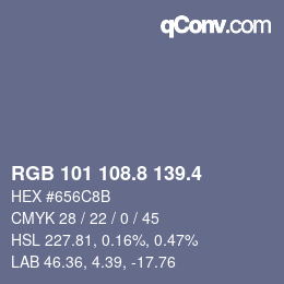 カラーコード: RGB 101 108.8 139.4 | qconv.com