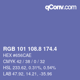 カラーコード: RGB 101 108.8 174.4 | qconv.com