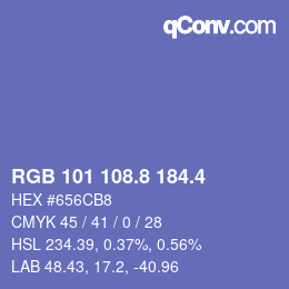 カラーコード: RGB 101 108.8 184.4 | qconv.com