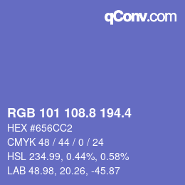 カラーコード: RGB 101 108.8 194.4 | qconv.com