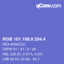 カラーコード: RGB 101 108.8 204.4 | qconv.com