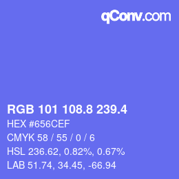 カラーコード: RGB 101 108.8 239.4 | qconv.com