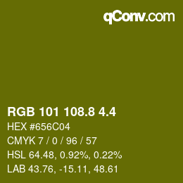 カラーコード: RGB 101 108.8 4.4 | qconv.com