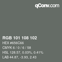 颜色代码: RGB 101 108 102 | qconv.com