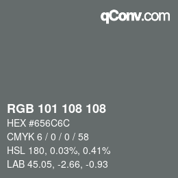 Color code: RGB 101 108 108 | qconv.com