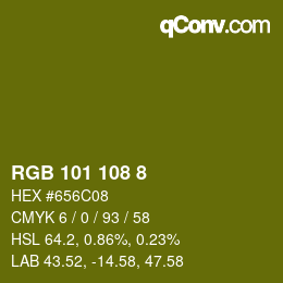 Color code: RGB 101 108 8 | qconv.com