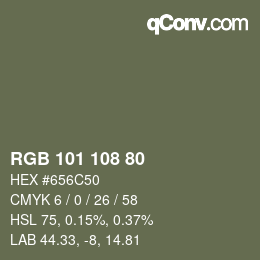 カラーコード: RGB 101 108 80 | qconv.com
