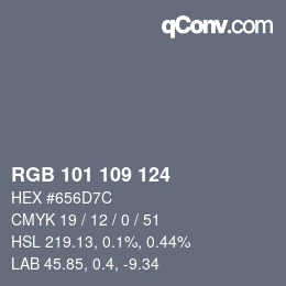 Código de color: RGB 101 109 124 | qconv.com