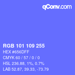 Color code: RGB 101 109 255 | qconv.com