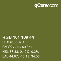 颜色代码: RGB 101 109 44 | qconv.com