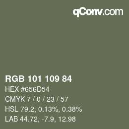 Farbcode: RGB 101 109 84 | qconv.com