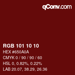 Color code: RGB 101 10 10 | qconv.com