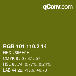 カラーコード: RGB 101 110.2 14 | qconv.com