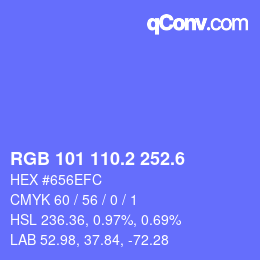 カラーコード: RGB 101 110.2 252.6 | qconv.com