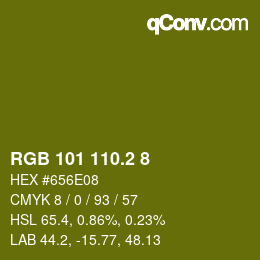 カラーコード: RGB 101 110.2 8 | qconv.com