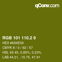 カラーコード: RGB 101 110.2 9 | qconv.com