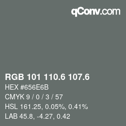 カラーコード: RGB 101 110.6 107.6 | qconv.com