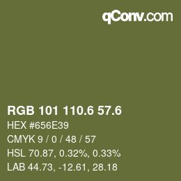 カラーコード: RGB 101 110.6 57.6 | qconv.com