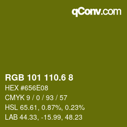 カラーコード: RGB 101 110.6 8 | qconv.com