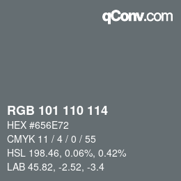 Color code: RGB 101 110 114 | qconv.com