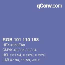 Color code: RGB 101 110 168 | qconv.com