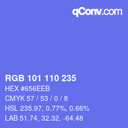 Código de color: RGB 101 110 235 | qconv.com