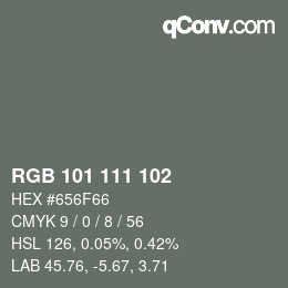 Código de color: RGB 101 111 102 | qconv.com